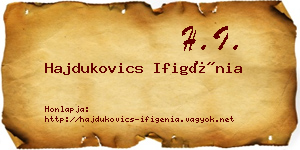 Hajdukovics Ifigénia névjegykártya